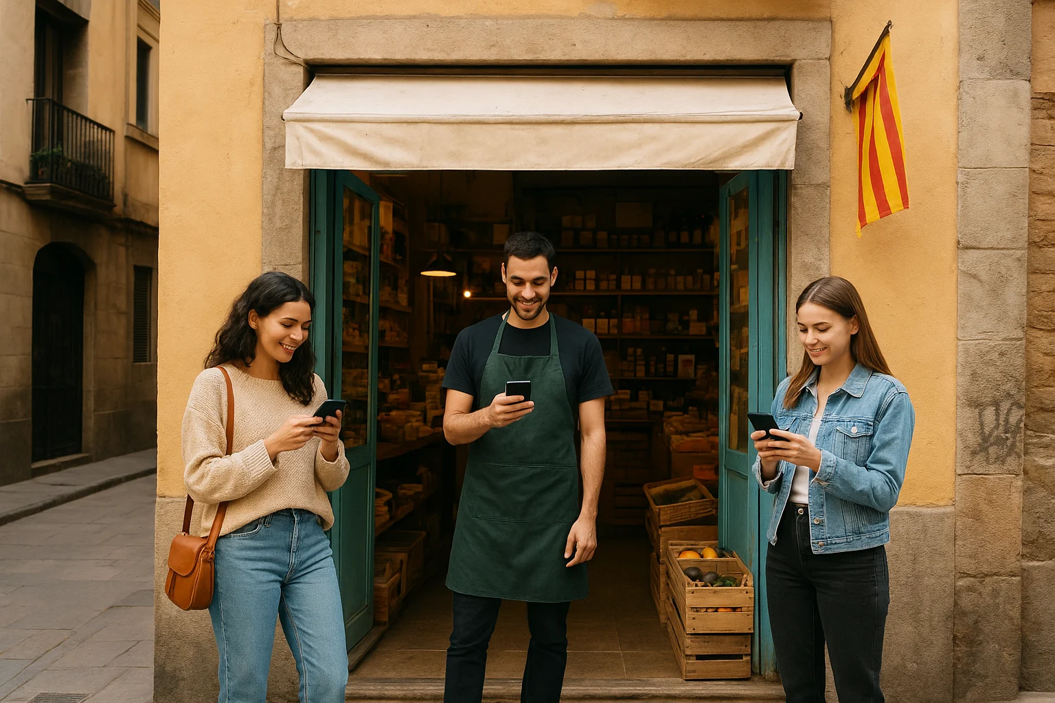 Negocio local barcelonés activo en redes sociales